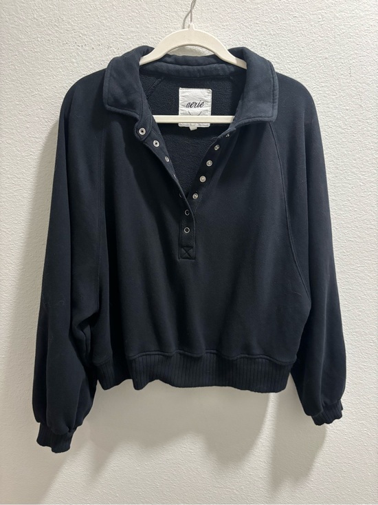 aerie Tops - Aerie Black Snap-Front Pullover Sweater, size M
